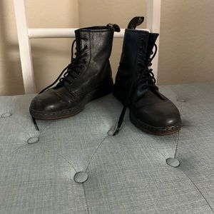 Dr. Martens Air Wair mid high black leather boots.